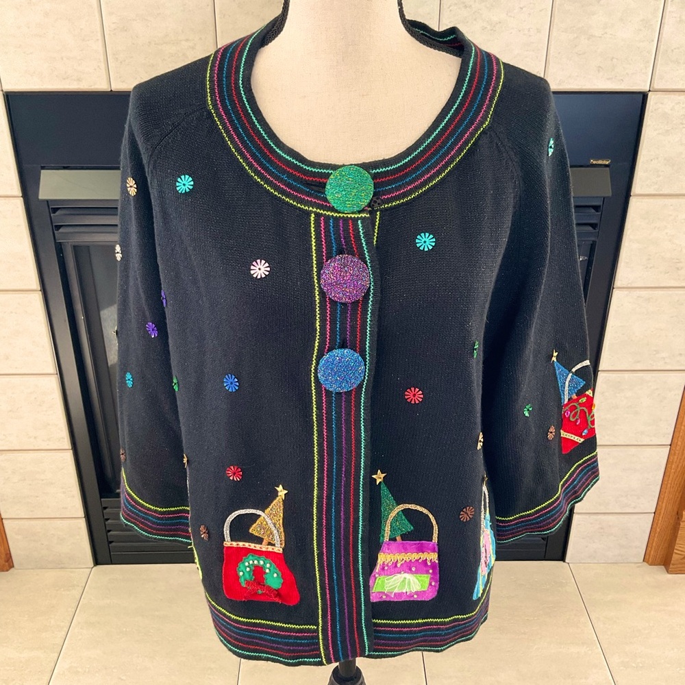 Design Options by Philip & Jane Gordon Three-Button Cardigan, Women’s Sz XL